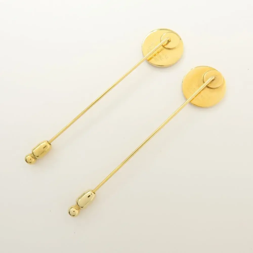 7072 - Hermes Set Of 2 Sellier Metal Pin Brooch Gold